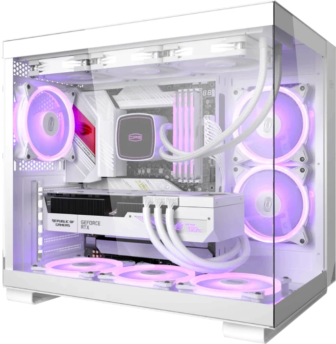 PCCooler C3 T500 ARGB WH, weiß, Glasfenster