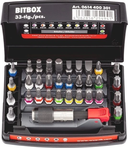 Würth Spezial Bitset inkl. Werkzeugbox, 33-tlg.