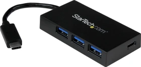 StarTech USB-Hub, schwarz, 1x USB-C 3.0, 3x USB-A 3.0, USB-C 3.0 [Stecker] (HB30C3A1CFB)