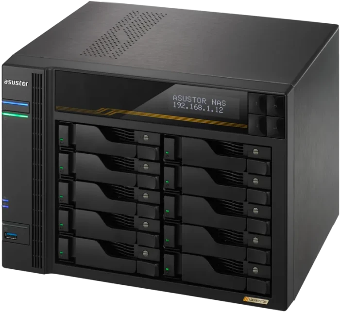 Asustor Lockerstor 10 Gen3 AS6810T 80TB, 16GB RAM ECC, 2x RJ-45 10GBase-T, 2x RJ-45 5GBase-T