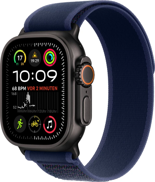 Apple Trail Loop S/M für Apple Watch Ultra (49mm) blau/titan schwarz