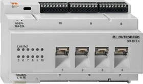 Rutenbeck SR 10TX GB PoE Railmount Gigabit Switch, 6x Installationsport, 4x RJ-45, PoE+ (23510504)