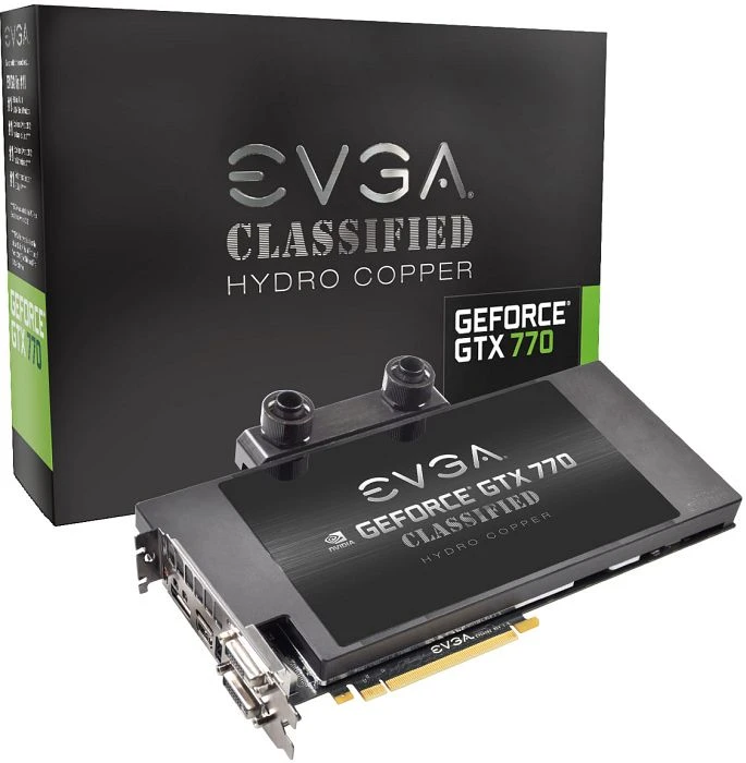 EVGA GeForce GTX 770 Classified Hydro Copper, 4GB GDDR5, 2x DVI, HDMI, DP