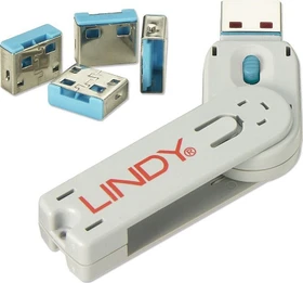 Lindy USB Portblocker, blau, 4er-Pack