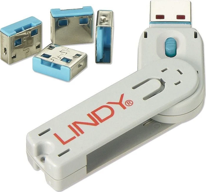 Lindy USB Portblocker, blau, 4er-Pack