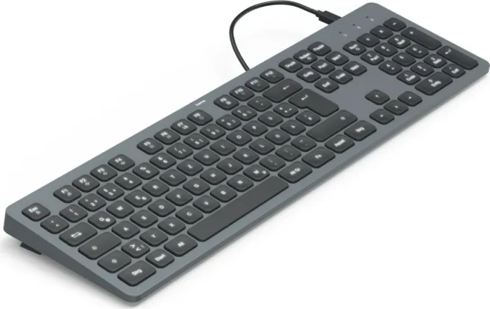 Hama CK-400 USB-Tastatur, schwarz/grau, LEDs weiß, USB, DE