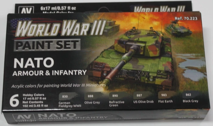 Vallejo Model Color World War III Wargames Color Series NATO Armour & Infantry Farbset, 8-tlg.
