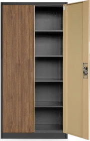 Jan Nowak C001H Flügeltürenschrank, anthrazit/braun, Aktenschrank