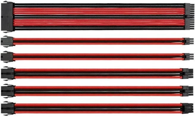 Thermaltake TtMod Sleeve Cable Verlängerung 30cm, schwarz/rot
