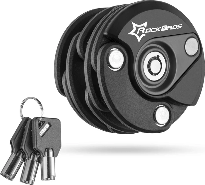 Rockbros WL798BK Faltschloss, Schlüssel schwarz/silber (WL798BK)