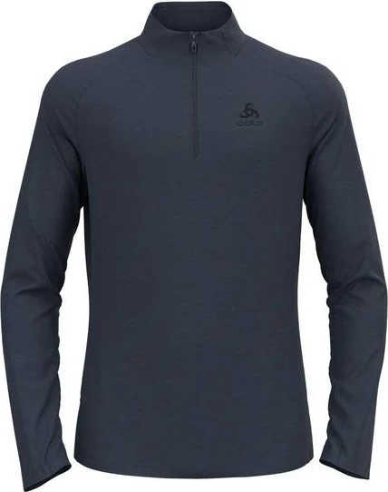 Odlo Essentials Ceramiwarm Midlayer Half Zip Laufshirt langarm india ink melange (Herren)