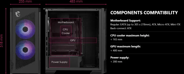 MSI MPG Velox 300R Airflow PZ, weiß, Glasfenster