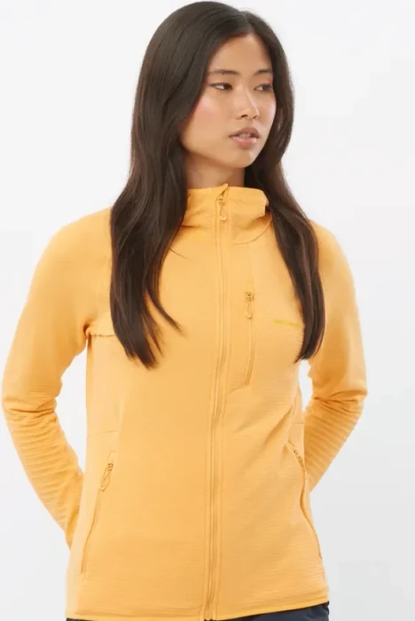 Salomon Essential Lightwarm Hooded Funktionsjacke warm apricot (Damen)