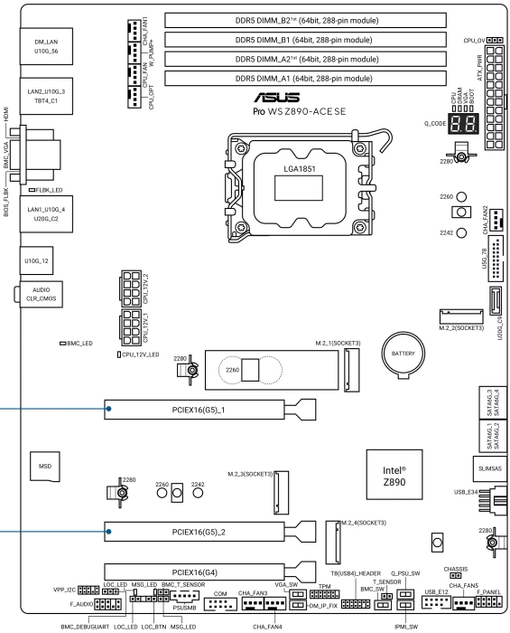 ASUS Pro WS Z890-ACE SE (Intel 1851)