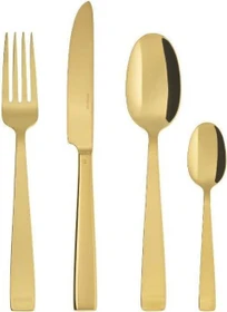 Sambonet Flat Edelstahl PVD Monoblock Besteck-Set gold, 24-tlg.