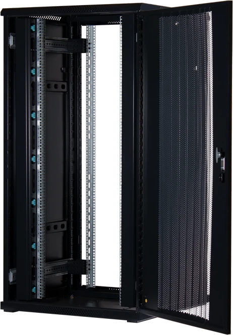Rockstable 19" Serverschrank 32HE, Gitternetztür, IP2X, schwarz, 800mm tief