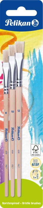 Pelikan Sorte 613F Borstenpinsel Gr. 8/10/12 Pinselset, 3-tlg. (700375)