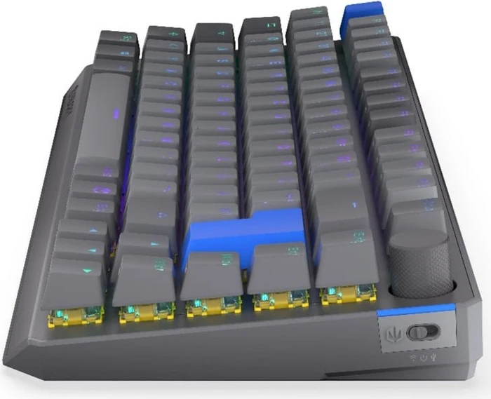 Endorfy Thock V2 75% Wireless, PBT, grau, LEDs RGB, hot-swap, Endorfy YELLOW, USB/Bluetooth, DE