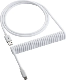 CableMod Classic Coiled Keyboard Cable USB Micro-B auf USB-A, Tastaturkabel (Spiral-Textilkabel), 1.5m, Glacier White