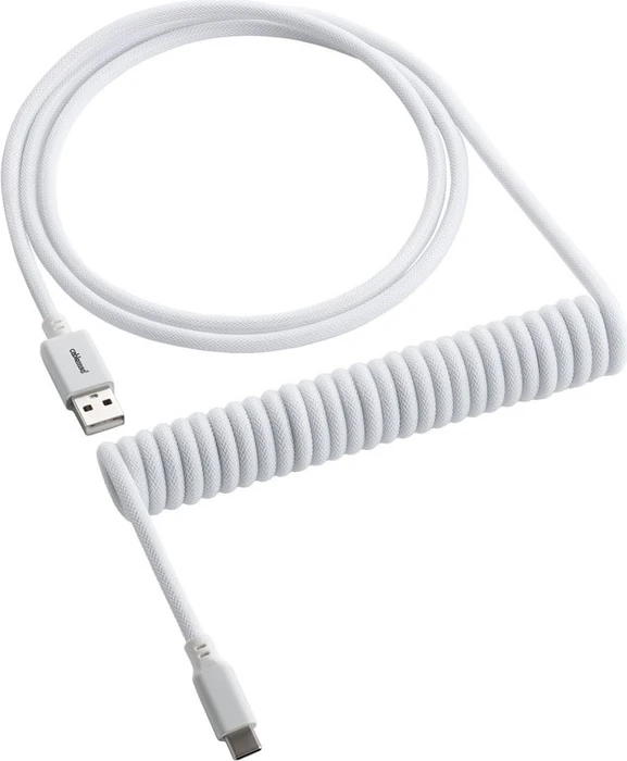 CableMod Classic Coiled Keyboard Cable USB Micro-B auf USB-A, Tastaturkabel (Spiral-Textilkabel), 1.5m, Glacier White