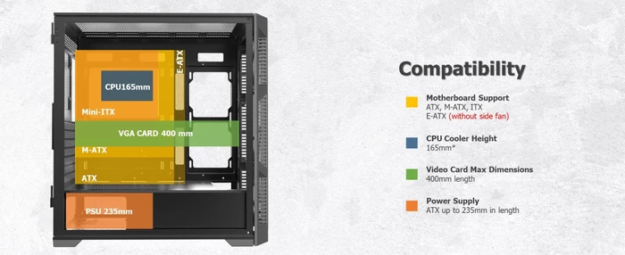 Raijintek Ponos Ultra White TG4, weiß, Glasfenster