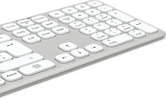 Hama WK-550 Multi-Device-Tastatur, grau/weiß, USB/Bluetooth, DE