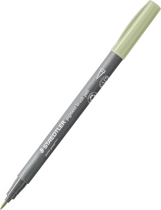 Staedtler pigment brush pen 371 pastellgrün, 10er-Pack