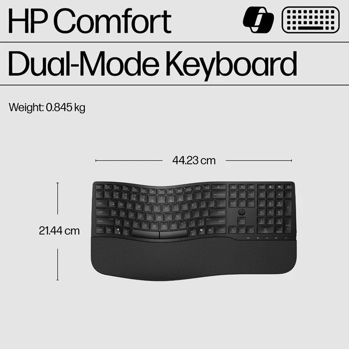 HP 680 Comfort Dual-Mode Keyboard and Mouse Combo, schwarz, USB/Bluetooth, CZ/SK