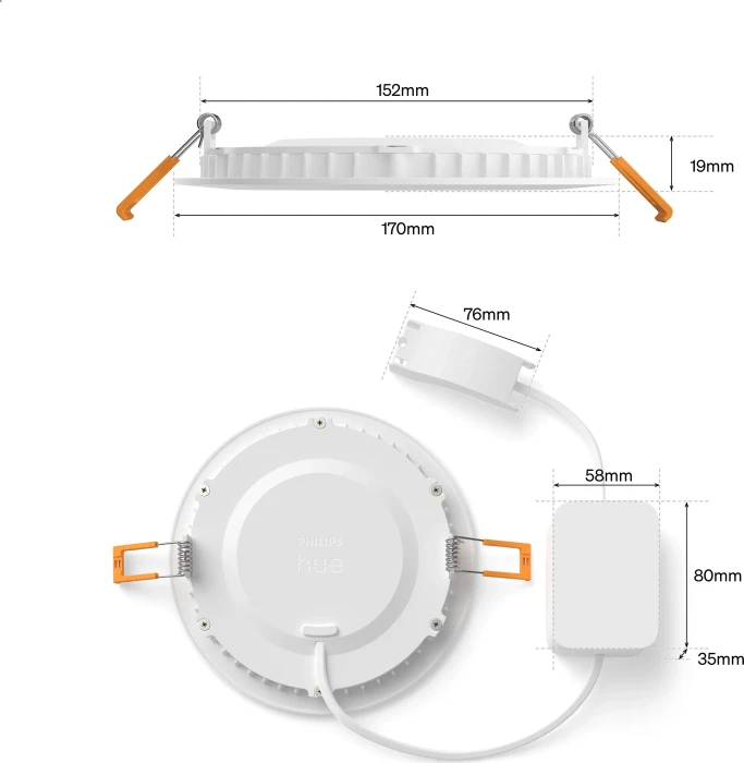 Philips Hue White and Color Ambiance Slim Einbauleuchte 170mm weiß