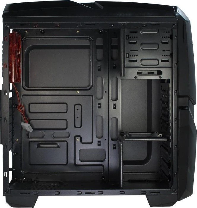 Inter-Tech Q2 Illuminator, Acrylfenster, Lüfter LED rot