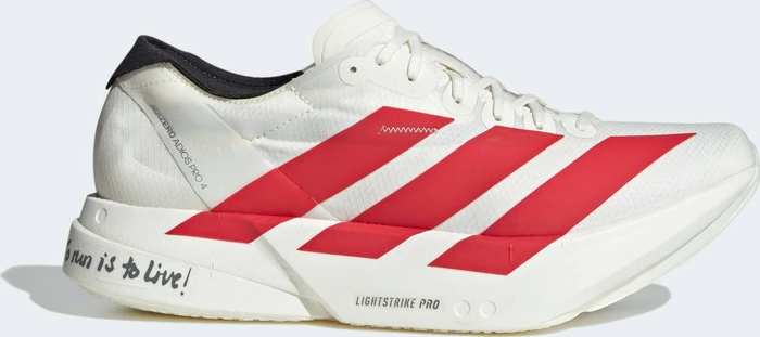 adidas Adizero Adios Pro 4 off white/better scarlet/core black (Herren)