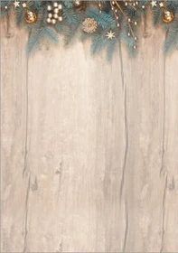 Sigel Weihnachtsmotiv Golden Greens Kunstdruckpapier beige, A4, 90g/m², 25 Blatt