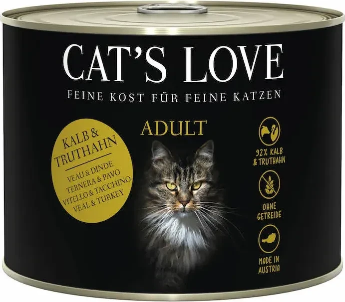 Cat's Love Mix Kalb und Truthahn mit Katzenminze, 1.20kg (6x 200g)