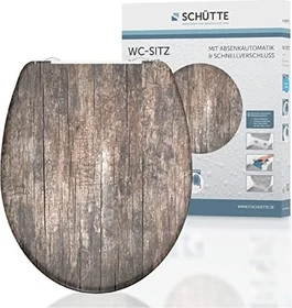 Schütte Duroplast WC-Sitz mit Absenkautomatik und Schnellverschluss old wood