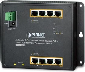 Planet WGS-4215-8P2S Industrial Wallmount Gigabit Managed Switch, 8x RJ-45, 2x SFP, 200W PoE+