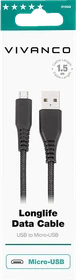 Vivanco LongLife Micro-USB/USB-A Kabel 1.5m schwarz