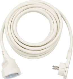 Brennenstuhl Verlängerungskabel mit Winkel-Flachstecker IP20 weiß H05VV-F 3G1,5,  5m