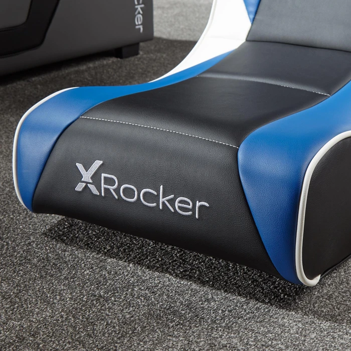 X Rocker Sony Playstation 5 Geist 2.0 Floor Rocker Gaming-Bodensessel für Kinder/Jugendliche, schwarz/blau