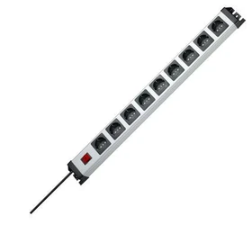 Kopp POWERversal mit Schalter, 9-fach, 1.4m, schwarz/silber