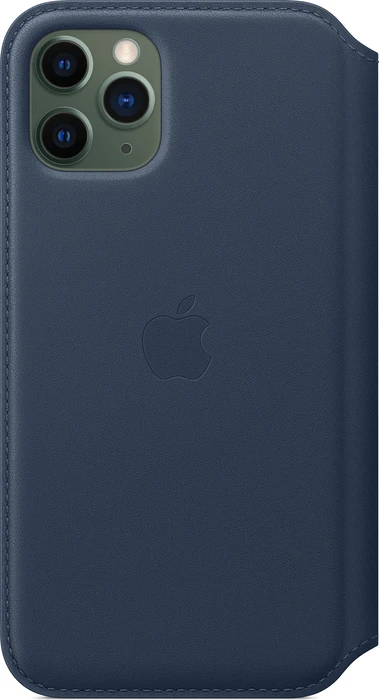 Apple Leder Folio Case für iPhone 11 Pro tiefseeblau