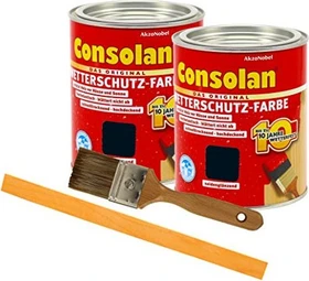 Consolan Wetterschutz-Farbe außen schwarz, 750ml