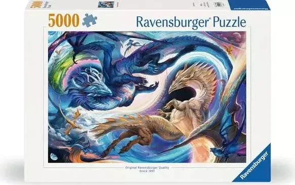 Ravensburger Puzzle Gigantisches Drachenfest zur Tages- und Nachtstunde