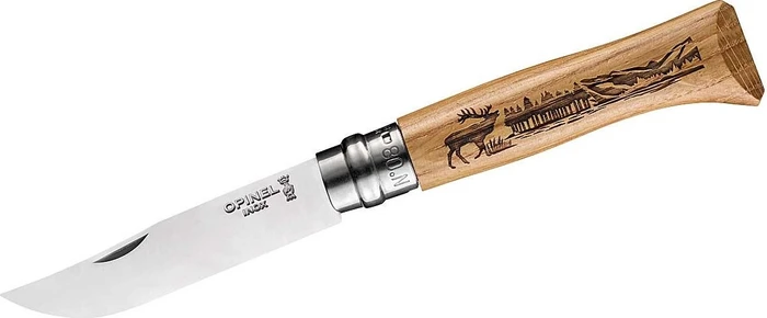 Opinel No. 8 Inox Taschenmesser animalia elch