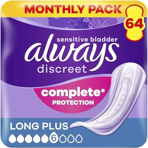 Always Discreet Long Plus Hygieneeinlage, 64 Stück