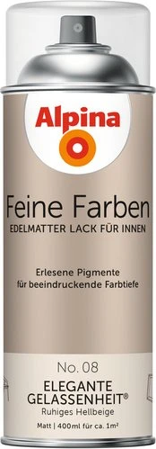 Alpina Farben Feine Farben Sprühlack No. 08 Elegante Gelassenheit innen hellbeige edelmatt, 400ml