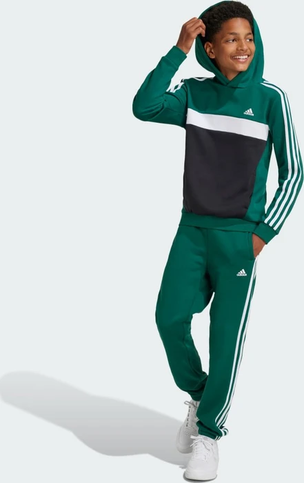 adidas Tiberio 3-Streifen Colorblock Hoodie collegiate green/black/white (Junior)