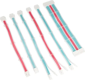 Kolink Core Adept Braided Cable Extension Kit, Brilliant White/Neon Blue/Pure Pink (COREADEPT-EK-BBP)