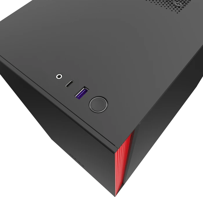 NZXT H210i, schwarz/rot, Glasfenster, Mini-ITX