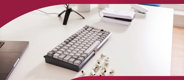 Cherry KW 300 MX, grau/schwarz, hot-swap, MX2A SILENT RED, USB/Bluetooth, US