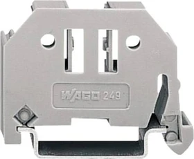 Wago Schraubenlose Endklammer 6mm breit für Tragschiene 35x15 und 35x7,5, grau, 10 Stück